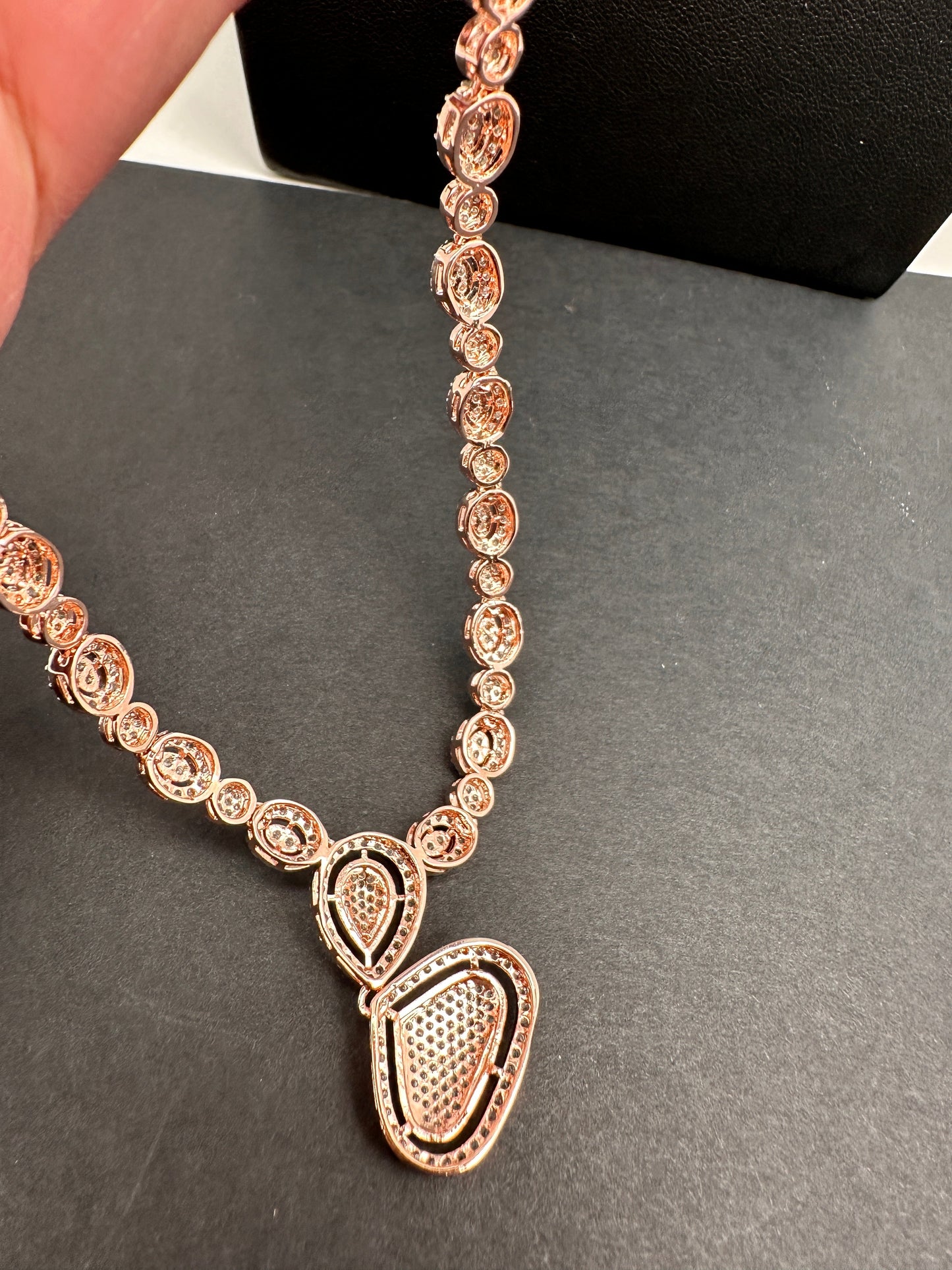 Rose Gold AD Dainty Necklace