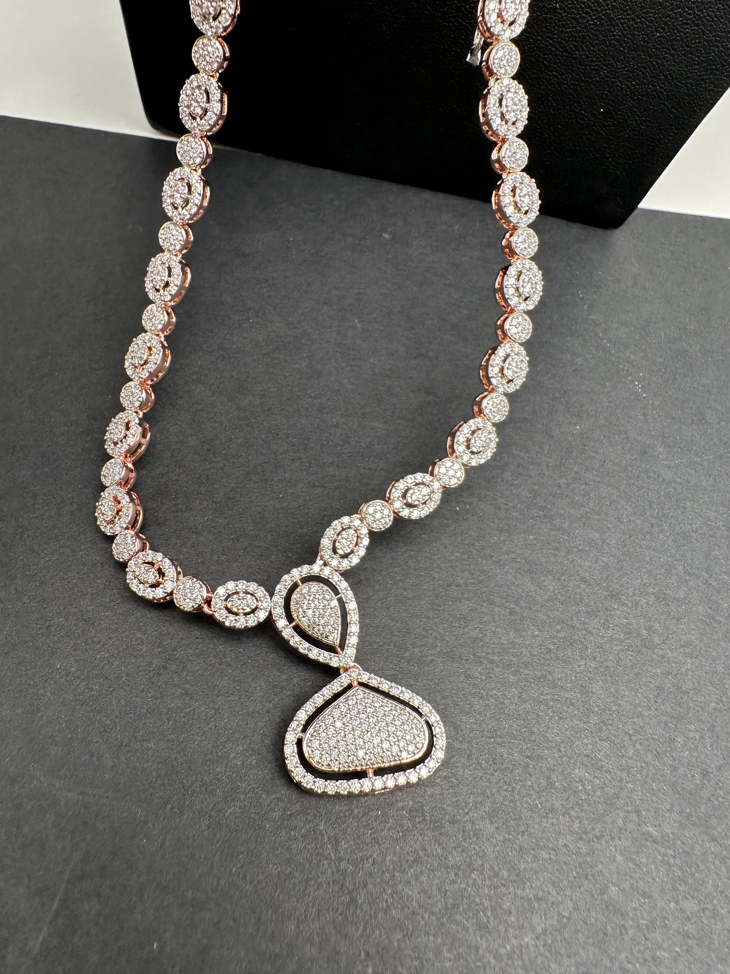 Rose Gold AD Dainty Necklace