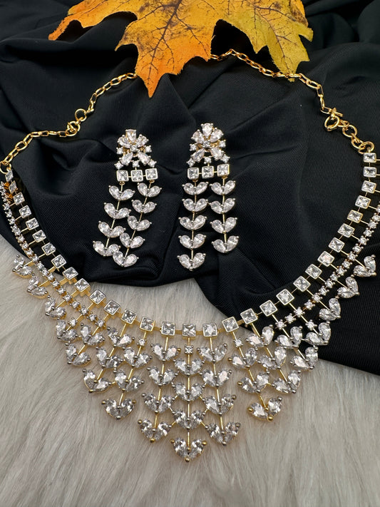 Marquise Cubic Zirconia Neckline Short Necklace