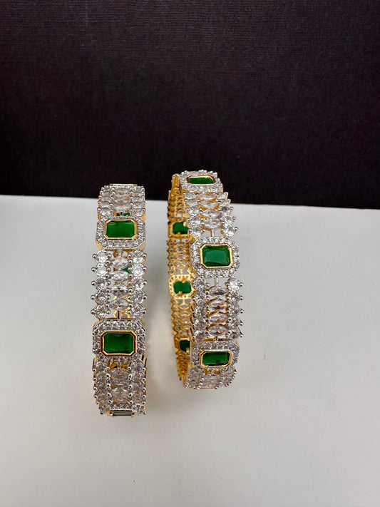 American Diamond Emerald Bangles