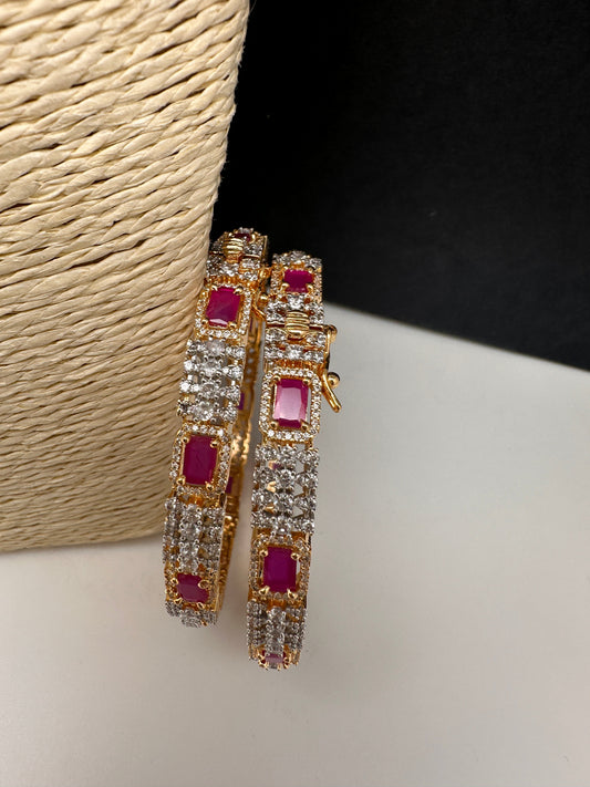 Ruby CZ Openable Bangle