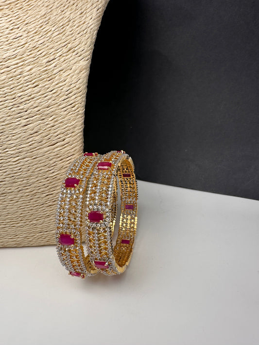 Ruby AD Gold Bangle