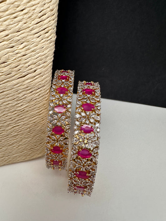 Ruby Marquise Cut American Diamond Bangle