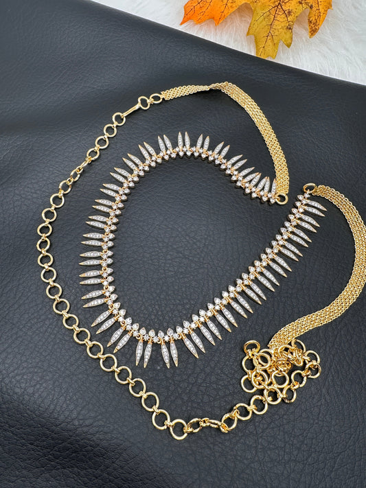 American Diamond Sleek Hip Chain Belt