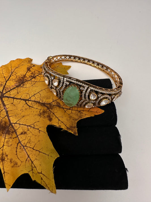 92.5 Silver Green  Moissanite Bracelet