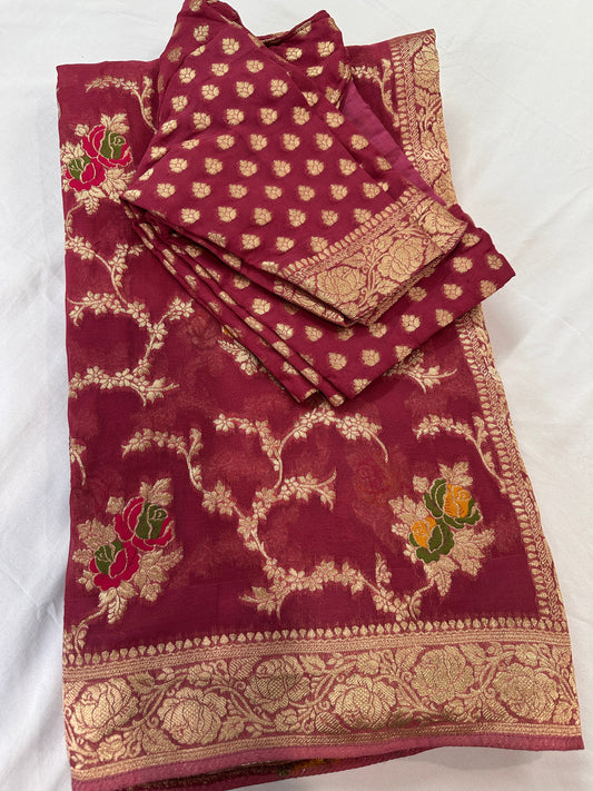 Pure Georgette Banarsee Saree