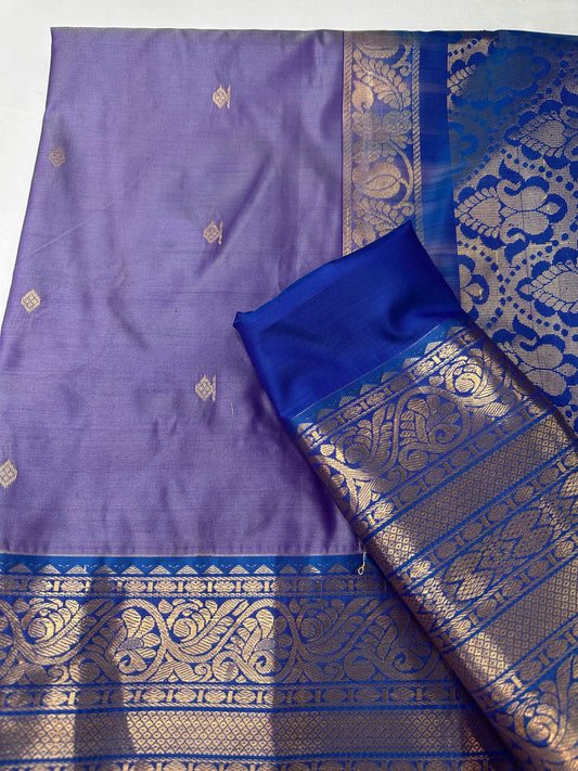 Purple Semi Silk Pattu Gadwal Saree