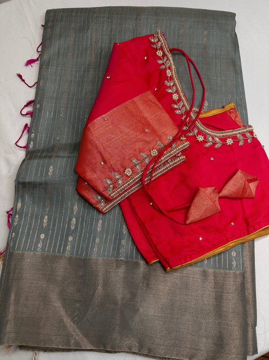 Uppada Semi Silk Teal Green Light Weight Saree