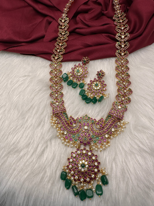 Traditional Ethnic Kempu Long Necklace