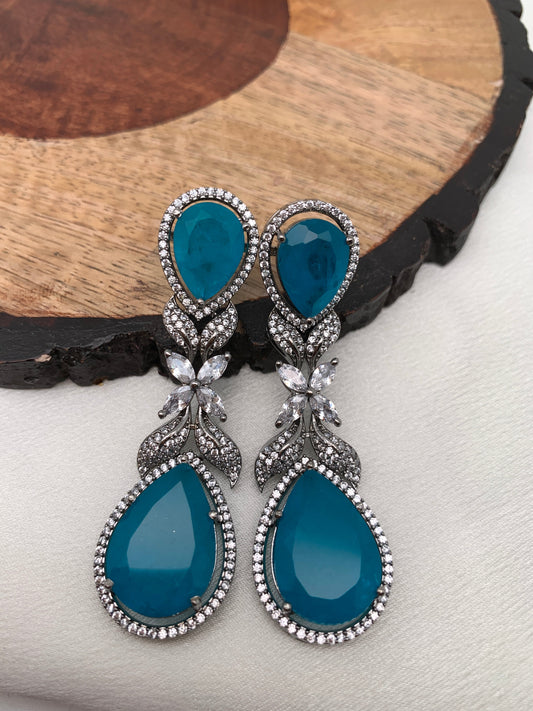 Turquoise Doublet Stone AD Earrings
