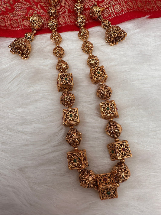 Golden Nakshi Balls Necklace