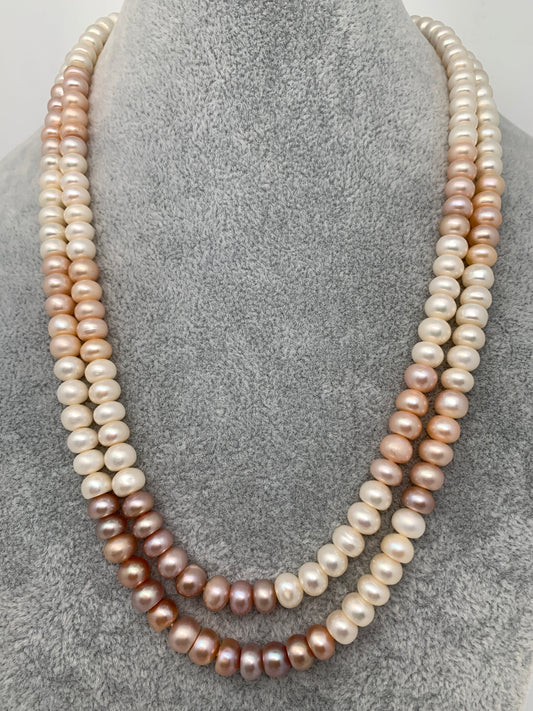 Two line Real Button Pearls Mala