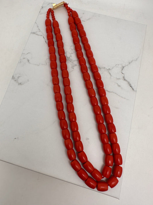 Real Coral 2 Strands Mala Necklace