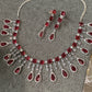 Doublet Stone Silver Finish Short Necklace