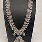 AD Diamond Finish Color Stone Mango Design Long Necklace