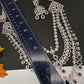 AD Color Stone Multi Layer Teen Lada Long Necklace - Blue