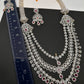AD Color Stone Multi Layer Teen Lada Long Necklace - Red