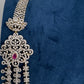 AD Color Stone Multi Layer Teen Lada Long Necklace - Red