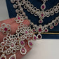 AD Color Stone Multi Layer Teen Lada Long Necklace - Red