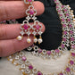 AD Color Stone Double Layer Do Lada Long Necklace