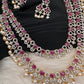 AD Color Stone Double Layer Do Lada Long Necklace