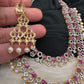 AD Color Stone Double Layer Do Lada Long Necklace