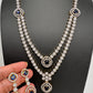 AD Color Stone double layer Short Necklace - Blue