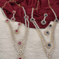 AD Color Stone double layer Short Necklace - Red