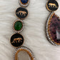 AD Multi Color Oval Stone Sabyasachi Inspired Short Necklace