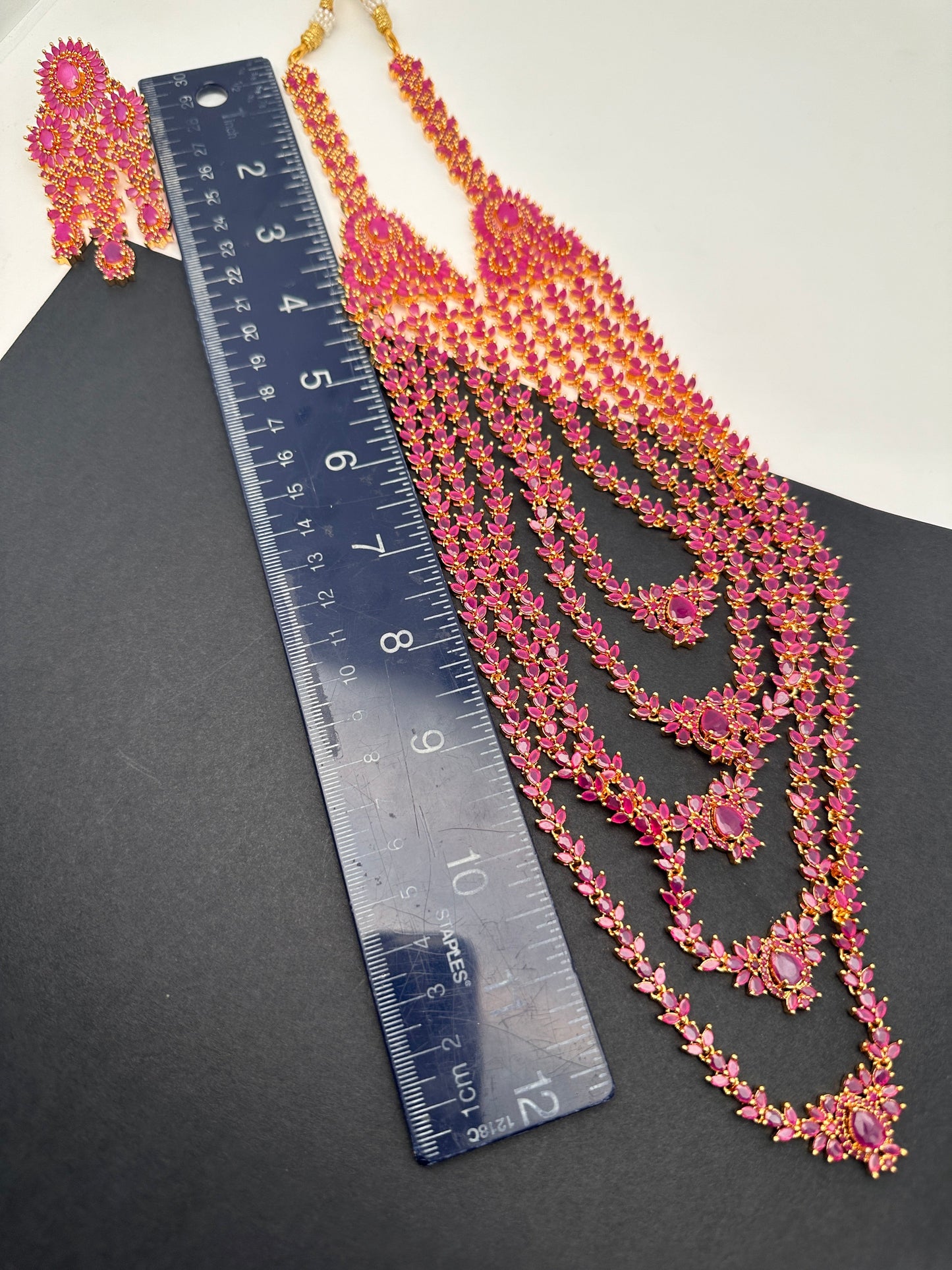 Ruby Multi Layer Long Necklace