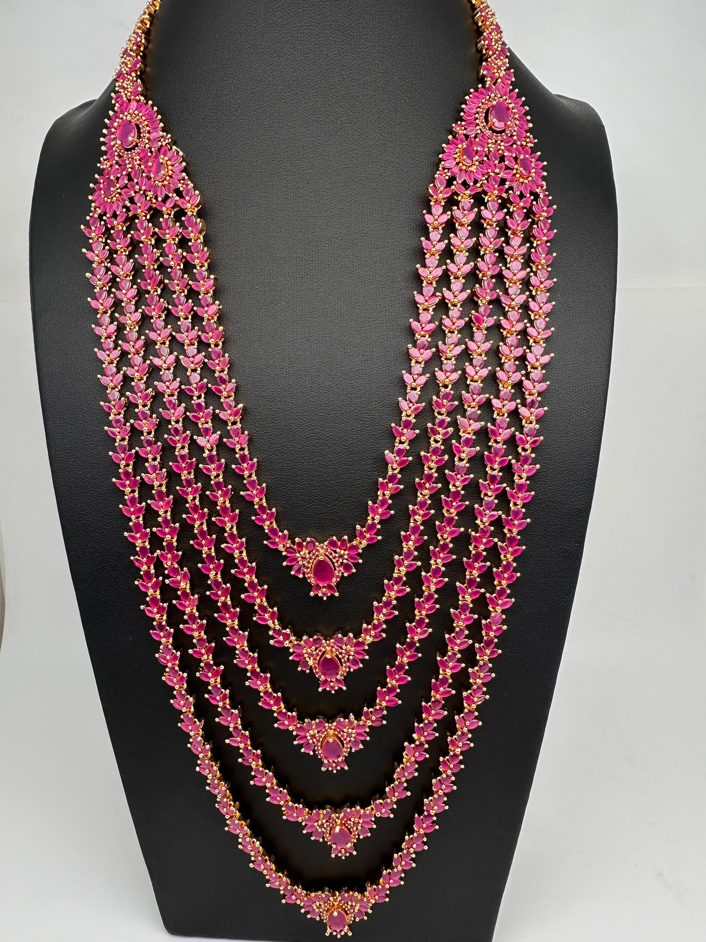 Ruby Multi Layer Long Necklace