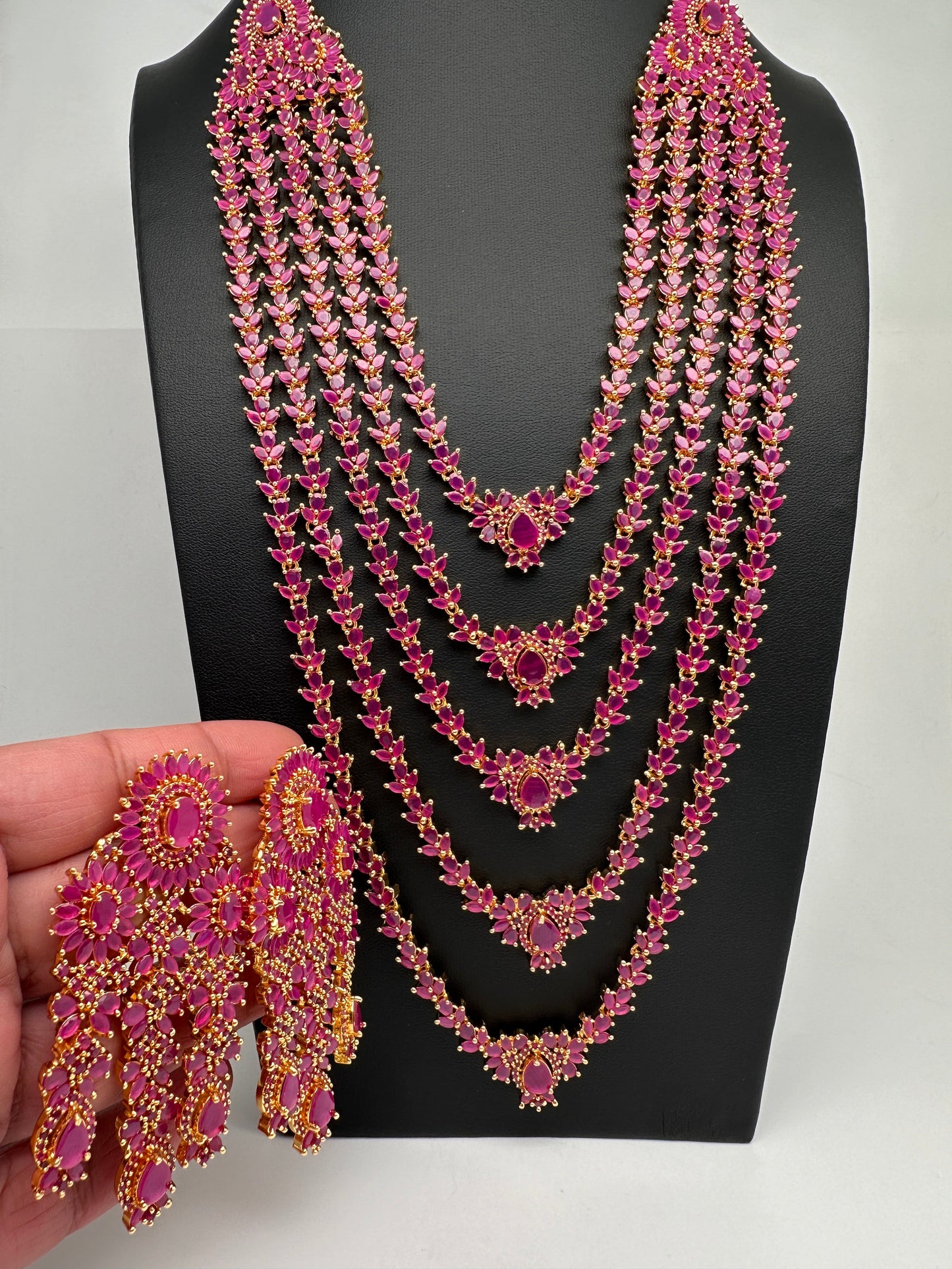 Ruby Multi Layer Long Necklace