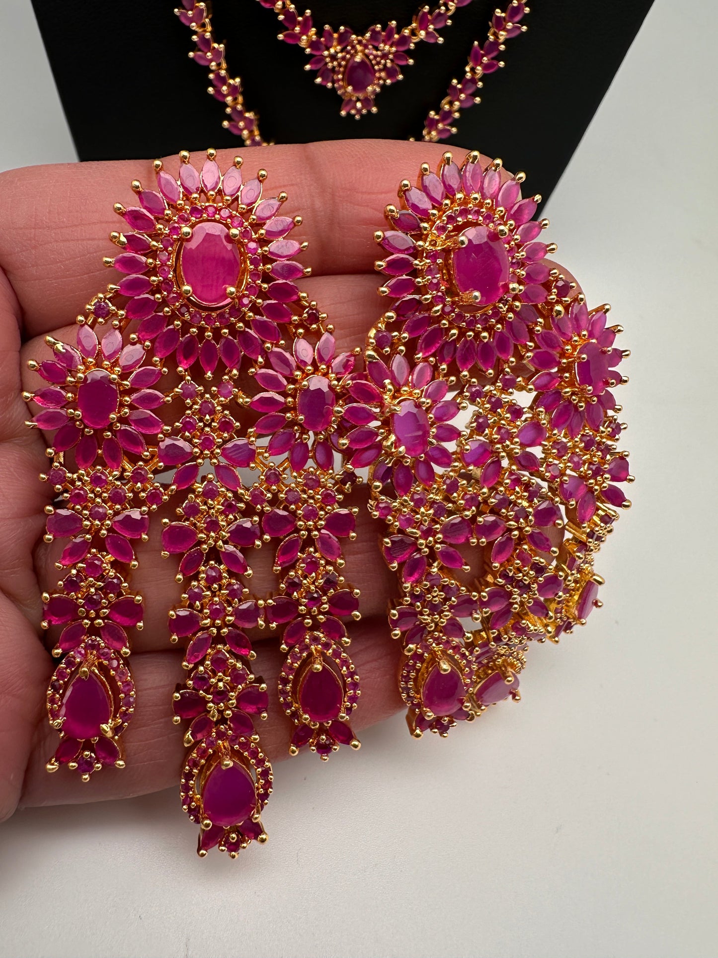 Ruby Multi Layer Long Necklace