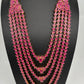 Ruby Multi Layer Long Necklace