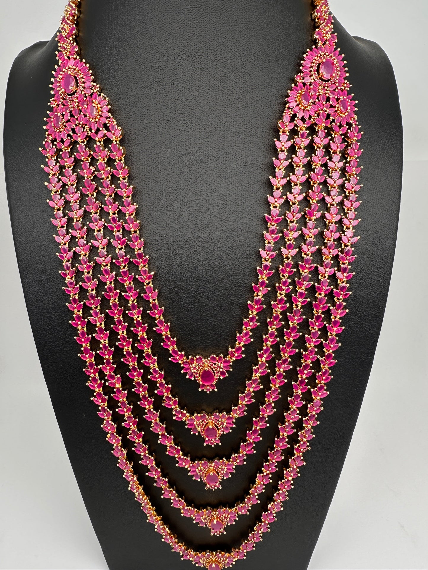 Ruby Multi Layer Long Necklace