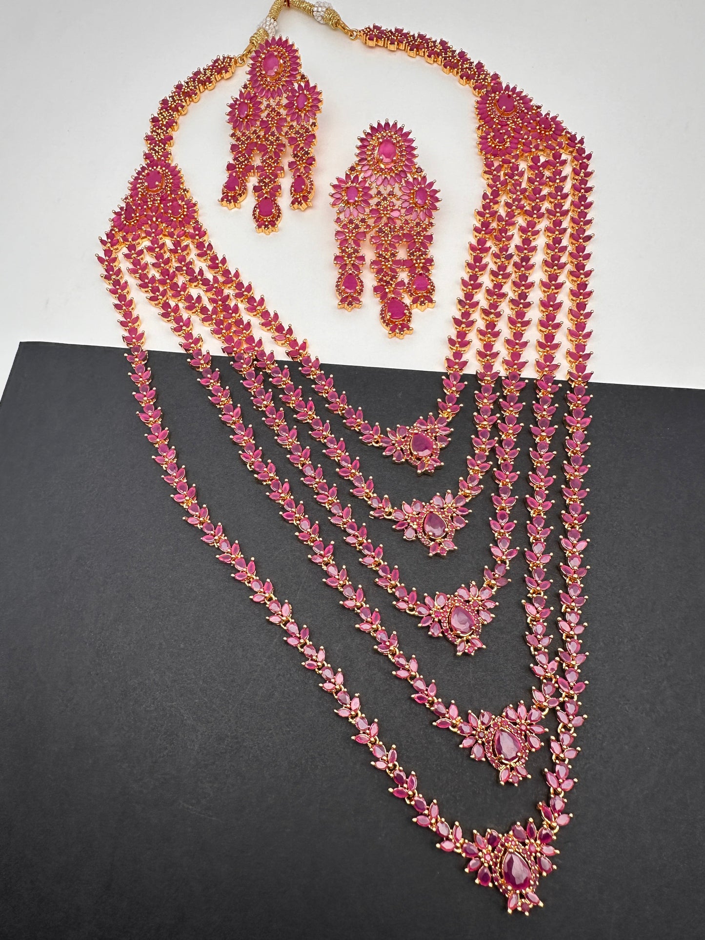 Ruby Multi Layer Long Necklace