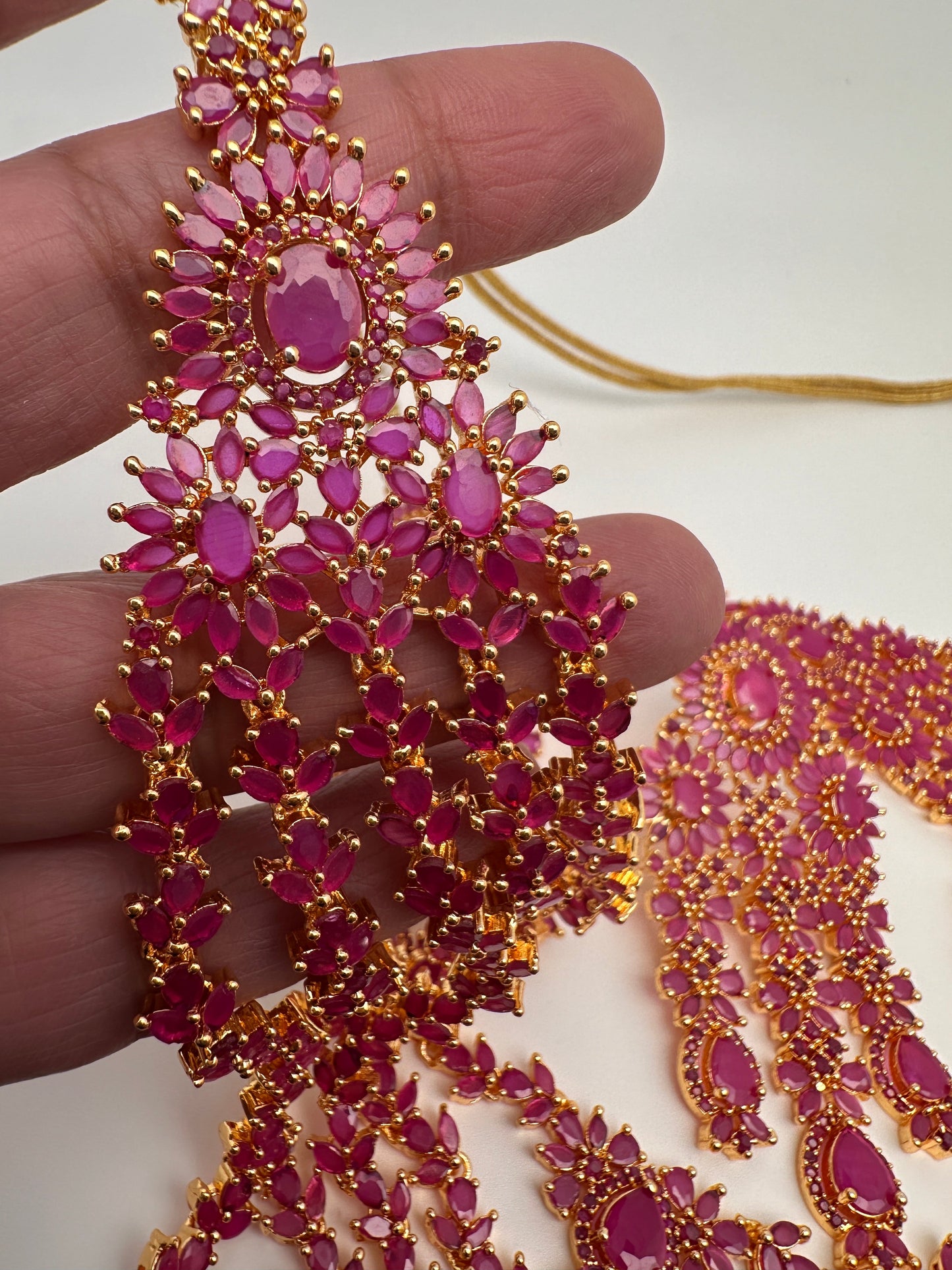 Ruby Multi Layer Long Necklace