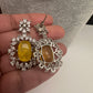 Silver Finish Yellow Doublet AD Short Necklace
