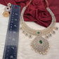 CZ Emerald Green Short Necklace in Diamond Finish