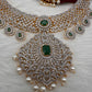 CZ Emerald Green Short Necklace in Diamond Finish