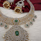 CZ Emerald Green Short Necklace in Diamond Finish