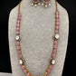 Moissanite Monalisa Color Stone Short Necklace - Pink