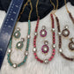 Moissanite Monalisa Color Stone Short Necklace - Red