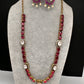 Moissanite Monalisa Color Stone Short Necklace - Red