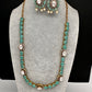 Moissanite Monalisa Color Stone Short Necklace - LightGreen