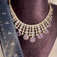 AD Neckline Color Stone Short Necklace - Purple
