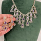 CZ Neckline Color Stone Short Necklace - Purple