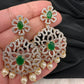 AD Peacock Color Stone Short Necklace - Green