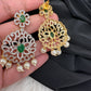 AD Peacock Color Stone Short Necklace - Green