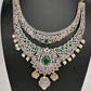 AD Double Layer Emerals Green Short Necklace